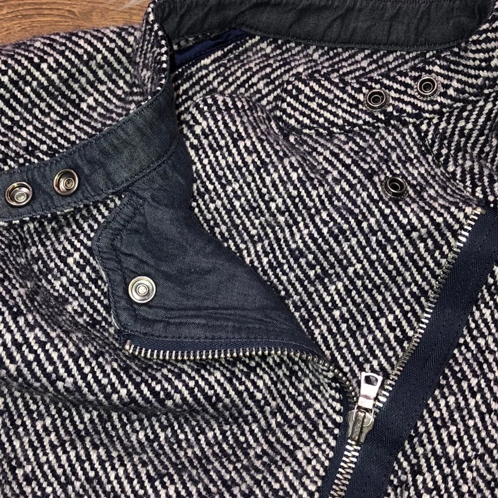 Gap size small Moto blue tweed zippered jacket - Picture 5 of 8